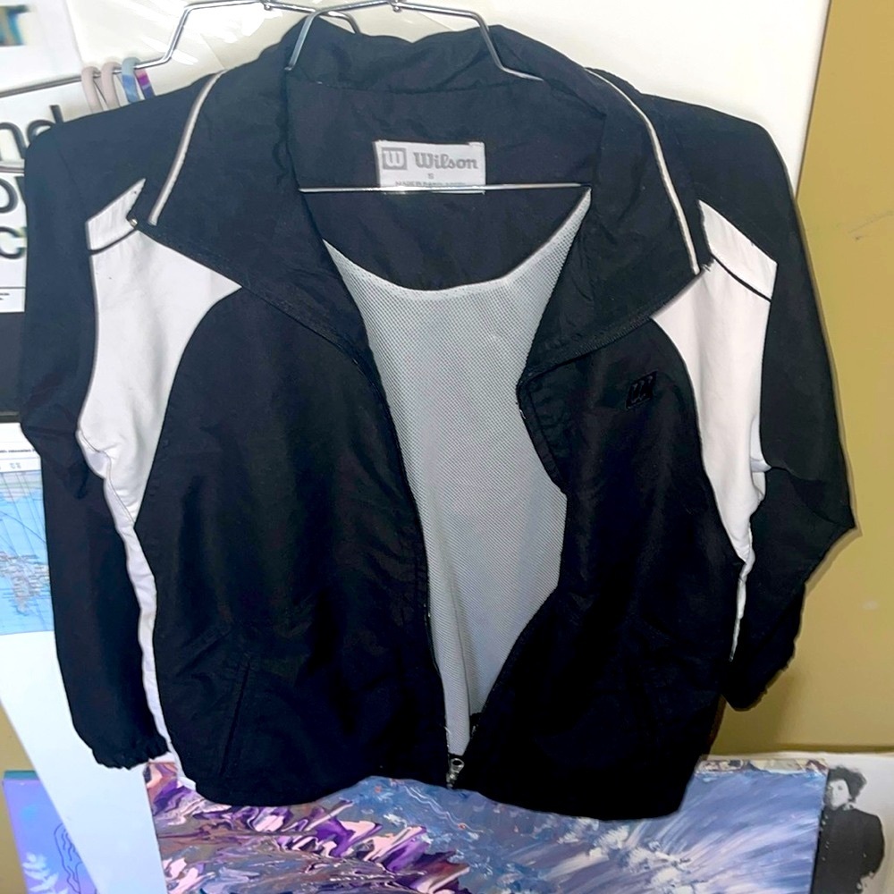 Cute Vintage Wilson Tennis Zip Up Windbreaker